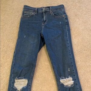 Topshop high waisted ripped jeans